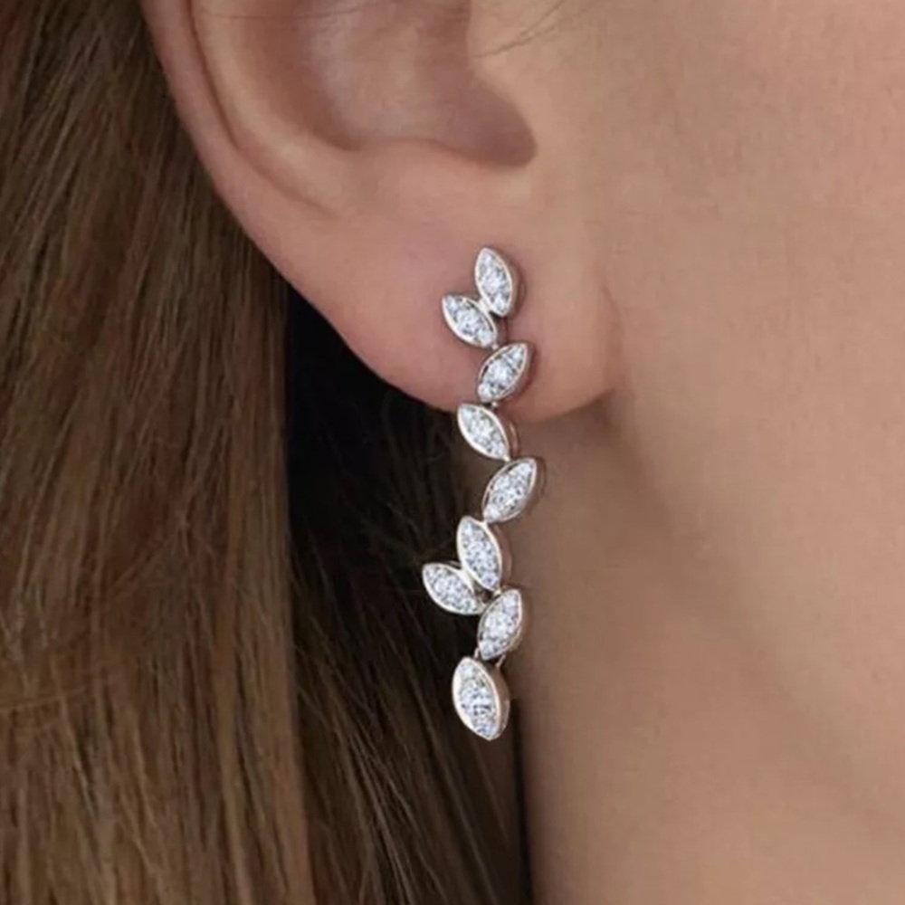 💋Floral Vine Cz Diamond Drop Earrings
